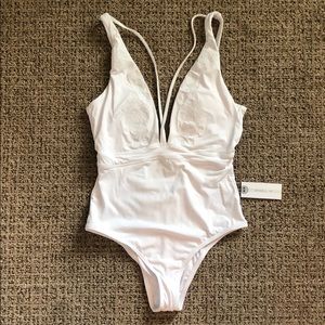 White One-Piece Swim Suit